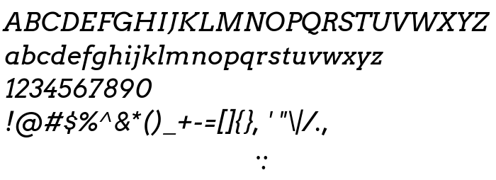 Попередній перегляд шрифта Arvo Italic