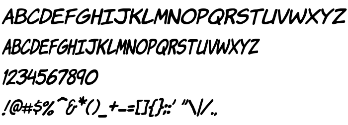 Попередній перегляд шрифта Komika Jam Italic