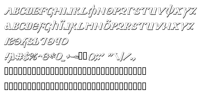 Попередній перегляд шрифта Holy Empire Shadow Italic