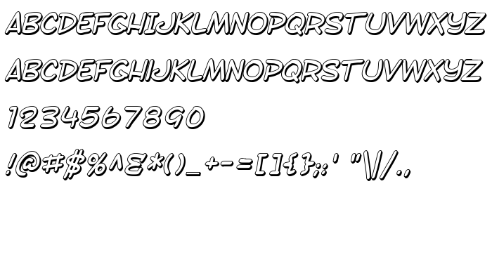 Попередній перегляд шрифта SF Toontime Shaded Italic