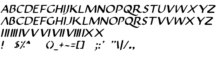 Попередній перегляд шрифта Justinian Italic