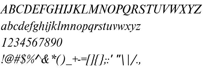 Попередній перегляд шрифта NimbusRomDCY Italic