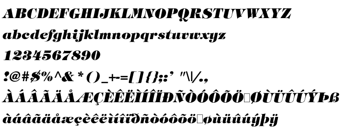 Попередній перегляд шрифта TimpaniHeavy Italic